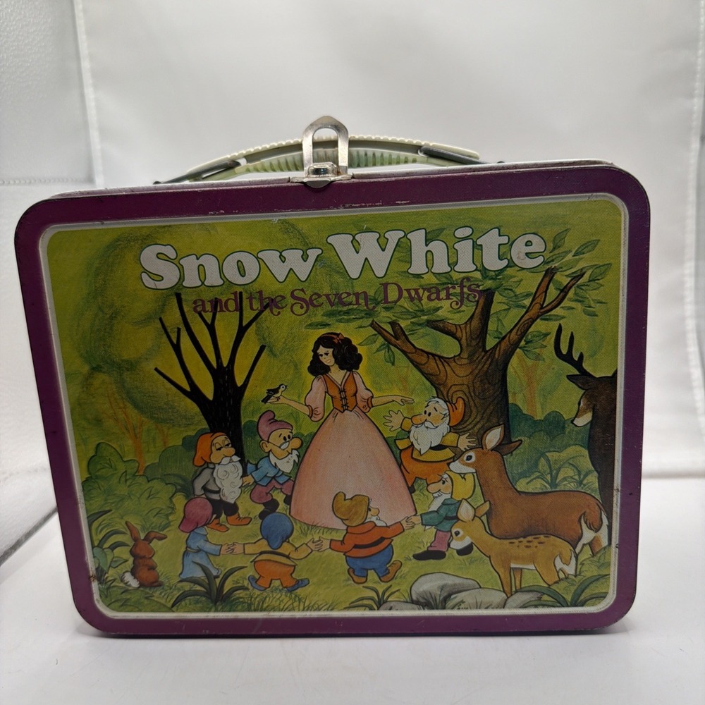 1980 OHIO ART--SNOW WHITE AND THE SEVEN DWARFS--METAL LUNCHBOX (LOOK)